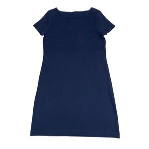 Talbots Navy Blue 100% Cotton Short Sleeve Shirt Dress